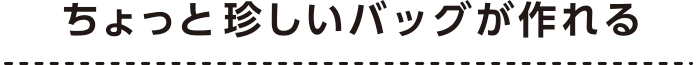 ちょっと珍しいバッグが作れる